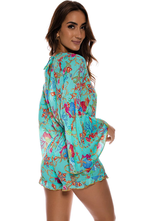 Luli Fama Il Mare Bell Sleeve Romper
